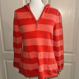 IZOD - Orange Stripe Hoodie - Size Large